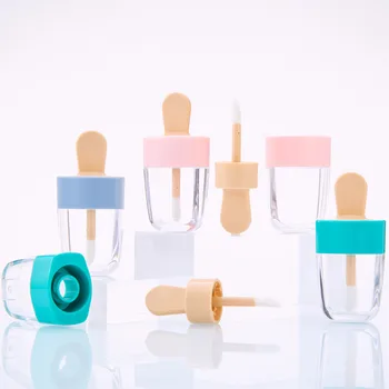 100vnt Prabangūs Naujos Skaidrios Pakuotės Plastikinės Lipgloss Konteineriai Užsakymą Tuščias Mielas Lūpų Blizgesys Vamzdžiai Su Lazda Šepetys