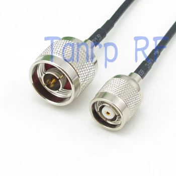 10vnt 6in RP-TNC vyrų (moterų pin): N male plug RF jungties adapteris 15CM Galiuku bendraašius jumper kabelis RG174 ilgintuvas