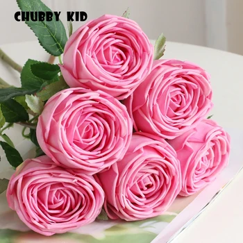 12pcs! realus prisilietimas Jaučiamas drėkinamasis rožių gėlių vieną galvos vestuvių stalo dekoratyvinių rožių dirbtinio latekso išaugo didmeninės