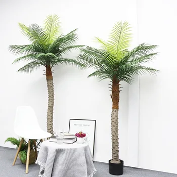 180cm Geriausiai parduodamas Rudos spalvos Kokoso Palmių Ekologiško Augalų Sodo Puošmena Dirbtinis Kokoso Palmių