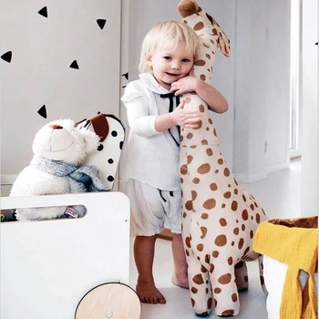 1PC 40/67 cm Gyvūnų Žirafa Miega Modeliavimas Žirafa, Pliušiniai Žaislai, Minkšti Kimštiniai Lėlės Žaislas Berniukams, Mergaitėms Gimtadienio Dovana Vaikams Žaislas