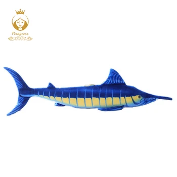 1PCS 100cm/140cm modeliavimas jūrų gyvūnų pliušinis įdaryti žaislas, didelis blue marlin pliušas pagalvės, vaikų žaislus, namų puošybai