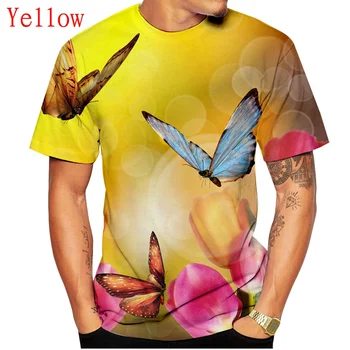 2022 Mados Vyrai Moterys 3d Spausdinimo Butterfly Marškinėliai Atsitiktinis Juokinga trumpomis Rankovėmis, Trišakiai Vasaros Marškinėliai Topai