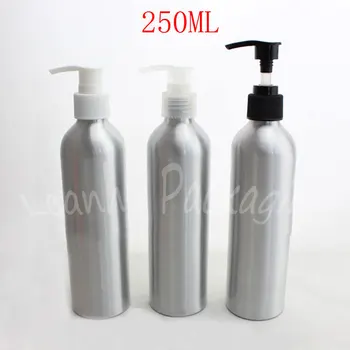 250ML Aliuminio Butelio , 250CC Šampūnas / Losjonai / Dušo Želė Sub-išpilstymo , Tuščias Kosmetikos Indą ( 12 VNT/Lot )