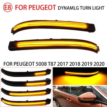 2x LED Pusėje valdomi Išoriniai galinio vaizdo Veidrodėliai Indikatorius, Indikatorių Kartotuvas Dinamiškos Posūkio Šviesos Peugeot 3008 5008 2017 2018 2019 2020