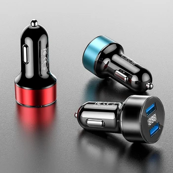 3.1 USB Dual Port Automobilinis Įkroviklis Greita Įkrovimo LED Ekranas Cigarečių Degiklio Telefono Adapteris, Skirtas 