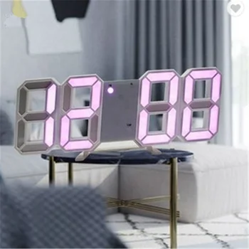 3D LED Sieninis Laikrodis Modernus Dizainas, Skaitmeninis Stalo Laikrodis, Žadintuvas Naktinis apšvietimas Ekranas Stalo Laikrodis Žiūrėti Namų Kambarį Dekoro