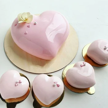 3D Širdies Formos Meilės Šokolado Liejimo formos Saldainiai Formų Meilužis Vestuvių Kepimo Silicio Tortas Pelėsių Bakeware Desertas Putėsiai Liejimo Formos