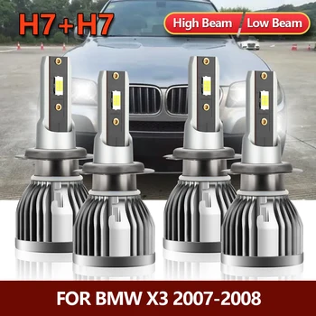4x Combo LED Žibintai H7 Lemputes Aukštas Žemas Lempos Konversijos Rinkinys White Pakeisti BMW X3 2007 2008