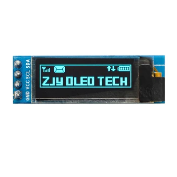 5vnt/Daug DC 3.3 V 0.91 Colių 128x32 IIC I2C Mėlyna OLED LCD Ekranas 