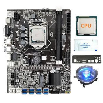 8 Kortelės GPU B75 Kasybos Plokštė+G530/G1630 CPU+Vėsinimo Ventiliatorius+Terminis Tepalas+Pertvara 8XUSB3.0(PCIE1X) LGA1155 DDR3 MSATA
