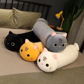 80cm 100cm cute kačių ilgai, mesti pagalvės įdaryti minkštas animacinių filmų gyvūnų, kačių žaislas miego pagalvė pagalvės lovos naudoti gimtadienio dovana