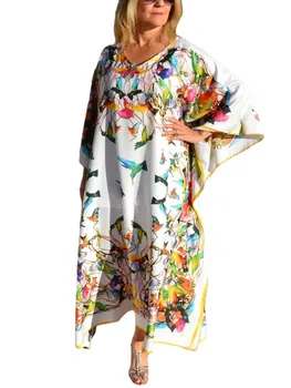 Afrikos Maxi Suknelė Moterims V Kaklo Batwing Kulkšnies Rankovių Ilgis Skraiste 2023 Mados Naujų Spausdinti Prarasti Boubou Ilgai Afrikos Suknelė Vestidos