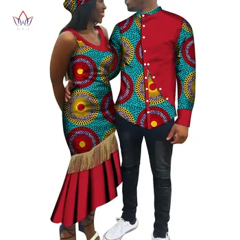 Afrikos Spausdinti Drabužius Pora Dashiki Elegantiškas Lassel Lady Šalis Suknelės ir Vyrų Marškinėliai Medvilnės Afrikos Drabužių WYQ446