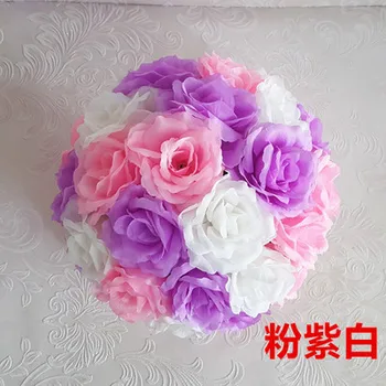 Aukštos kokybės 1piece/daug 35CM vestuvių gėlių kamuolys Dirbtinių gėlių rožių kamuolį šilko gėlių Nekilnojamojo Touch rožių kamuolį Namų dekoracijos
