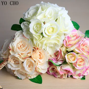 Aukštos Kokybės šilko gėlių dirbtinis bijūnų puokštė Balta vestuvinė puokštė brides dirbtinės gėlės, vestuvių dekoravimas