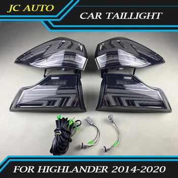 Automobilių užpakalinis žibintas Toyota Highlander 2014-2020 m. LED galinius Žibintus, Automobilio Stiliaus Galiniai Atgal Lempos DRL Pradėti Asamblėjos Priedai