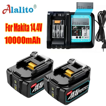 BL1460 14,4 V 10000 mAh Li-ion Baterijos Pakeitimo Makita BL1430 BL1440 LXT200 BDF340 TD131D Su LED elektrinių Įrankių Baterijų