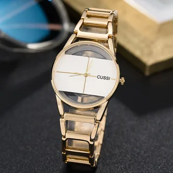CUSSI 2019 Naujų Kūrybinių Moterų Laikrodžiai Tuščiaviduriai Prabanga Aukso Ponios Apyrankę Žiūrėti Stilingų Moterų Kvarcinis Laikrodis Reloj Mujer Laikrodis