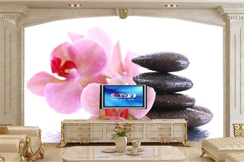 Custom akmenys Orchid Rodyti Gėlės foto, 3d tapetai,livng kambaryje sofa-lova, tv miegamojo sienos tapetai, 3d freskos papel de parede