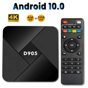D905 Smart TV Box Amlogic S905X Penta Branduolių Mali-450 2.4 G Wifi 4K Set Top Box 