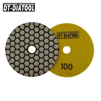 DT-DIATOOL 7 vienetai, skersmuo 100MM Dervos Obligacijų Lanksti Profesionalų kokybės Deimantiniai Sauso šlifavimo rato #100 poliravimo šluostės 4inch