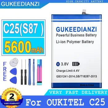 GUKEEDIANZI Bateriją, C25 (S87 ) 5600mAh Už OUKITEL C25 Mobilųjį Telefoną Batteria + Nemokamas Įrankiai