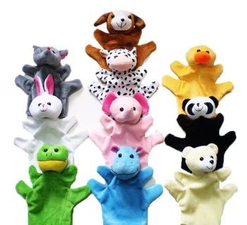Gyvūnų Vertus Lėlių 1pcs Etapo Rezultatus Pliušinis Žaislas Vaikams, Vaikų, Suaugusiųjų Piršto Lėles, Pirštinės Pelės Žaislai Panda Varlė Kiaulių Zebra