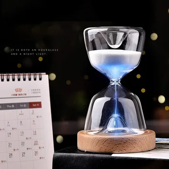 Kūrybos Stiklo Smėlio Laikmatis Naktį Šviesos USB Įkrovimo smėlio laikrodis Kambarį Miegamojo Lempa Draugai Gimtadienio Dovanos naktinė lempa