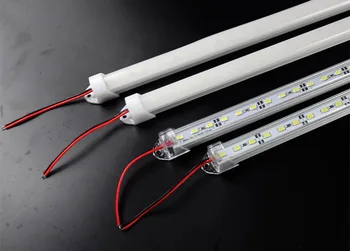 LED sunku juostelės 50pcs 1m DC12V led juostos juostos šviesos 5630 SMD su U Formos aliuminio Lydinio Korpuso, yra Aiškios/Pieniškas Padengti Nemokamas Pristatymas