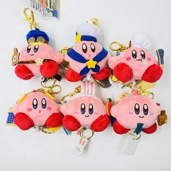 Mados Kawaii Anime Animacinių filmų Žvaigždė Kirby Plushie Lėlės, Žaislai Pakabukas Rožinė Mergaitė, Širdies Maišelį Keychain Girl Papuošalai Atostogų Dovanos