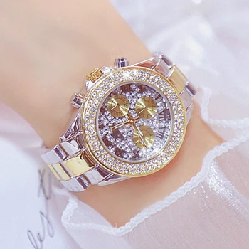 Mados Prabangių Moterų Laikrodžiai 35mm dial Diamond Ponios Kvarciniai Laikrodžiai, Nerūdijančio plieno Laikrodis Moterų Žiūrėti relogio feminino
