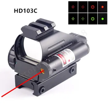 Medžioklės Monokliai Holografinis Reflex Akyse Žalia Red Dot Suderinta su Lazeriu Poziciją Šautuvas Kolimatorius 22mm Geležinkelių Vadovas