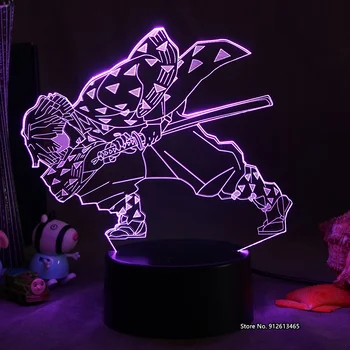 Mielas Anime Simbolių Dizaino 3D Naktį Šviesos diodų (LED) Septynių Spalvų Touch Šviesos Paliesti Stereo Vizija Šviesos Atmosferą, Stalo Lempos