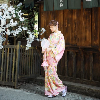 Moterų Japonijos Tradicinių Kimono Gražus Sakura Spaudinių Klasikinis Yukata Fotografijos Drabužiai Dėvėti Cosplay