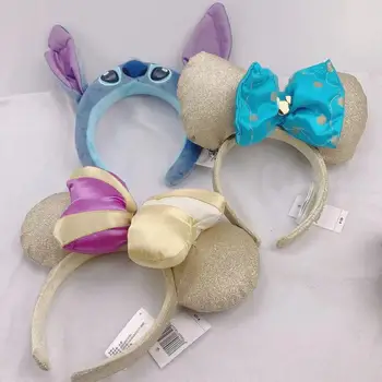 Naujas Disney lankelis plaukų aksesuarai Disney ausis Dygsnio lankelis park merginos Kawaii anime veiksmų skaičius, šalies mielas vaikams, dovana, žaislai