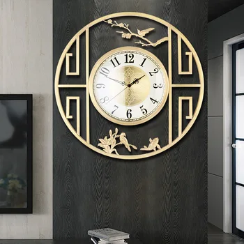 Naujas Kinų stiliaus kambarį, didelis vario sieninis laikrodis kūrybos išjungti gryno vario sieninis laikrodis Kinų stiliaus vila sieninis laikrodis