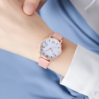 Naujas mados kvarco moterų odos diržas žiūrėti orų asmenybės dizaino mergaičių spalva watch laikrodžiai moterims relogio