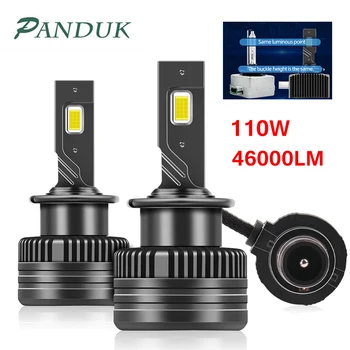PANDUK D3S LED Žibintai HID D1S D2S D4S D5S D1R A2R D3R Turbo LED 46000LM dvipusis SPT Chip 6000K 110W 