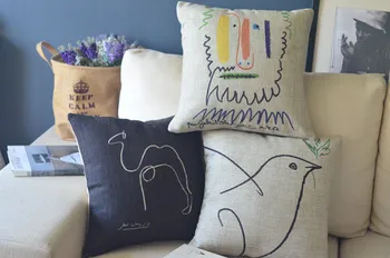 Picasso eskizas kupranugaris dovesCreative Lino medvilnės Pagalvėlių užvalkalai biuro automobilių namus papuošti sofos pagalvėlės