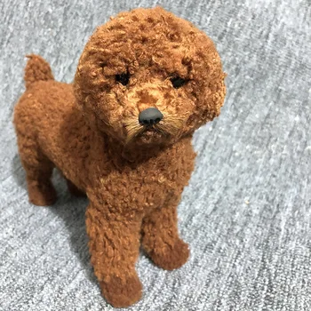 plastinė ir kailių modeliavimas ted šuo sunku modelio didelis 23x23cm stovi rudas šuo prop amatų namų puošybai žaislą dovanų w0302