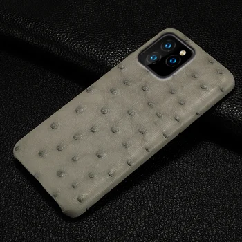 Prabangus natūralios Odos Stručių telefono dėklas skirtas iphone 14 pro max 14 ir 13 12 mini markės originalus dangtelis, Skirtas 