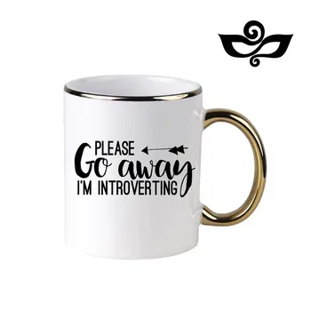 Prašome išeiti aš tikiu, Introverting Juokinga Puodeliai Pieno Mugen Vėpla Kavos Puodeliai Geek Arbatos Puodeliai Unikalus Dovanos Teaware Drinkware Coffeeware