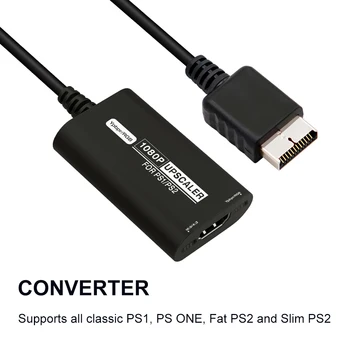 RGBS YPbPr 1080P Konverteris Adapteris su HD Link Cable HD Video Converter HDMI suderinamus Classic PS1, PS One Fat PS2 Slim PS2