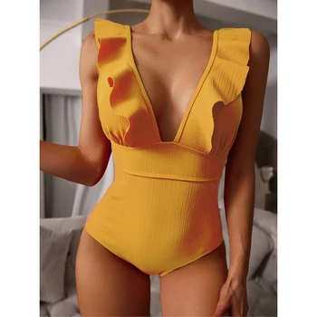 Seksualus Push Up vientisi maudymosi kostiumėlį Moteris 2021 Pynimas Moterų maudymosi Kostiumėliai, Maudymosi Kostiumą, Moteris Bodysuit Plaukimo Paplūdimio Drabužiai Monokini