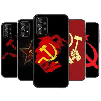 Sovietų Sąjunga, TSRS Vėliava, Telefono dėklas Korpuso Samsung Galaxy A70 A50 A51 A71 A52 A40 A30 A31 A90 A20E 5G a20s Juoda Korpuso Meno Ląstelių