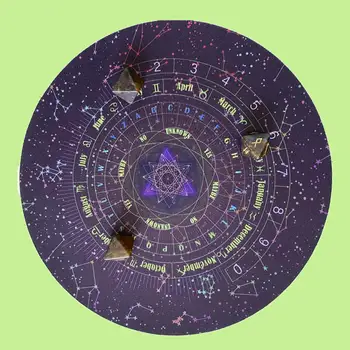 Storio Lentelėje Kilimėlis Astrologija Gobelenas Ragana Būrimą kortomis Žvaigždynų Staltiesė 8.66 colių