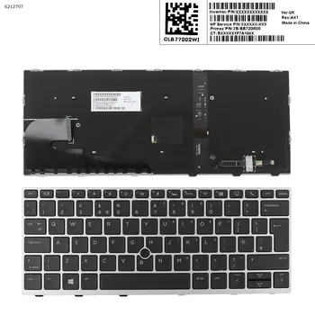 UK Naujos Pakeitimo Klaviatūra HP EliteBook 730 G5 735 G5 830 G5 836 G5 Nešiojamas Sidabro Rėmas su Apšvietimu Rodykle