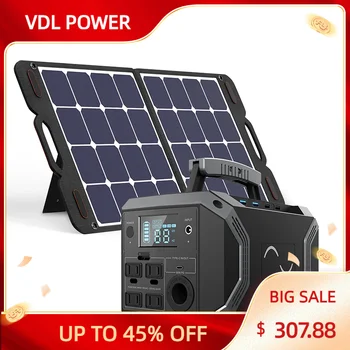 VDL Nešiojamų elektrinė 299Wh/300W Su 100W Saulės baterijomis, Greito Įkrovimo Generatorius Home Lauko Kempingas Pagalbos