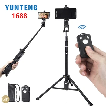 Yunteng 1388 1688 51in Selfie Klijuoti su Belaidžio Įkrovimo Bluetooth Nuotolinio Nešiojamas Trikojo stovo Smartfon Live Stream